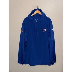 Nike NFL New York Giants Team Issue 1/4 Zip Hooded Windbreaker Jacket Mens 3XL